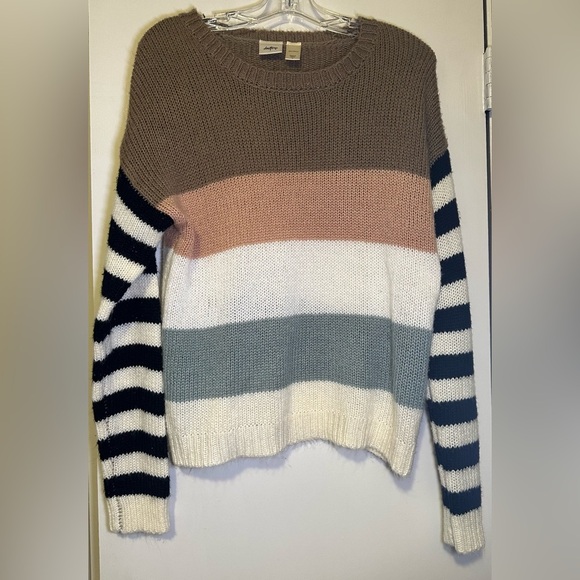 Daytrip Sweater Striped Crewneck Multi Colored Size L - Picture 3 of 6